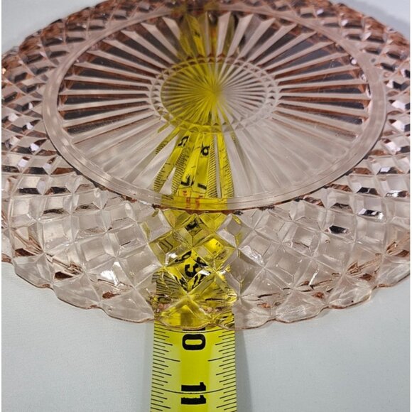 Vintage Pink Depression Glass Serving Platter Cake Plate Anchor Hocking, Handles - Picture 3 of 6